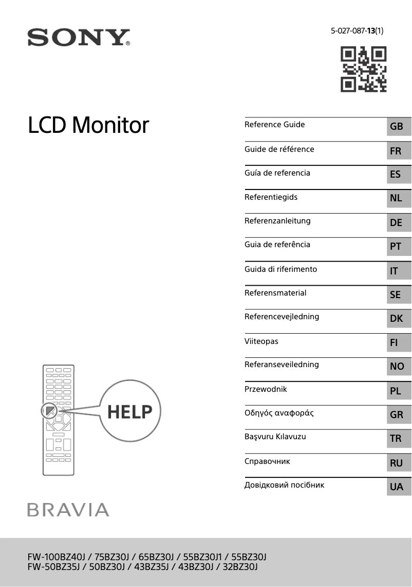 Page 1 de la notice Manuel utilisateur Sony FW-50BZ35J