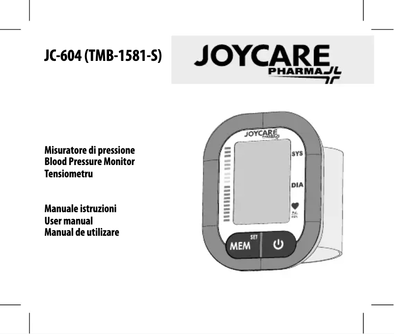 Page n°1 - Manuel utilisateur Joycare JC-604