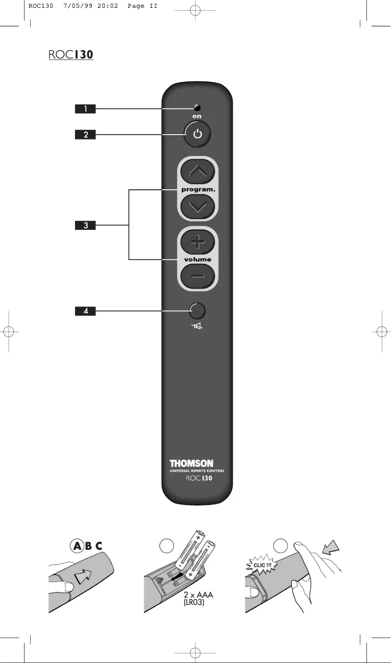 Image de la première page du manuel de l'appareil ROC130