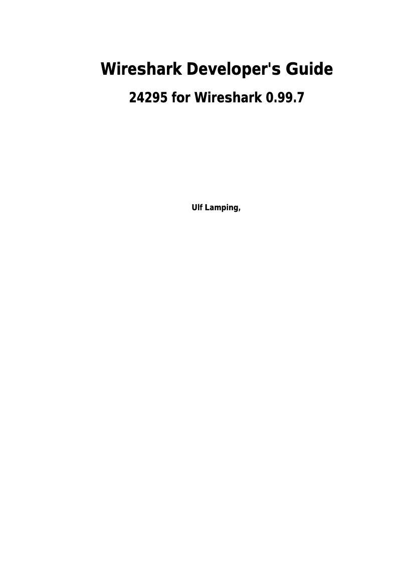 Page 1 of the manual User Manual Wireshark 0.99.7
