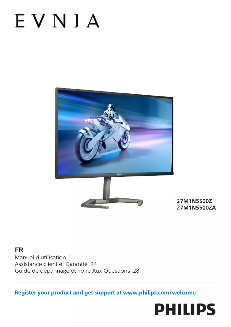 Page 1 de la notice Manuel utilisateur Philips 27M1N5500ZA