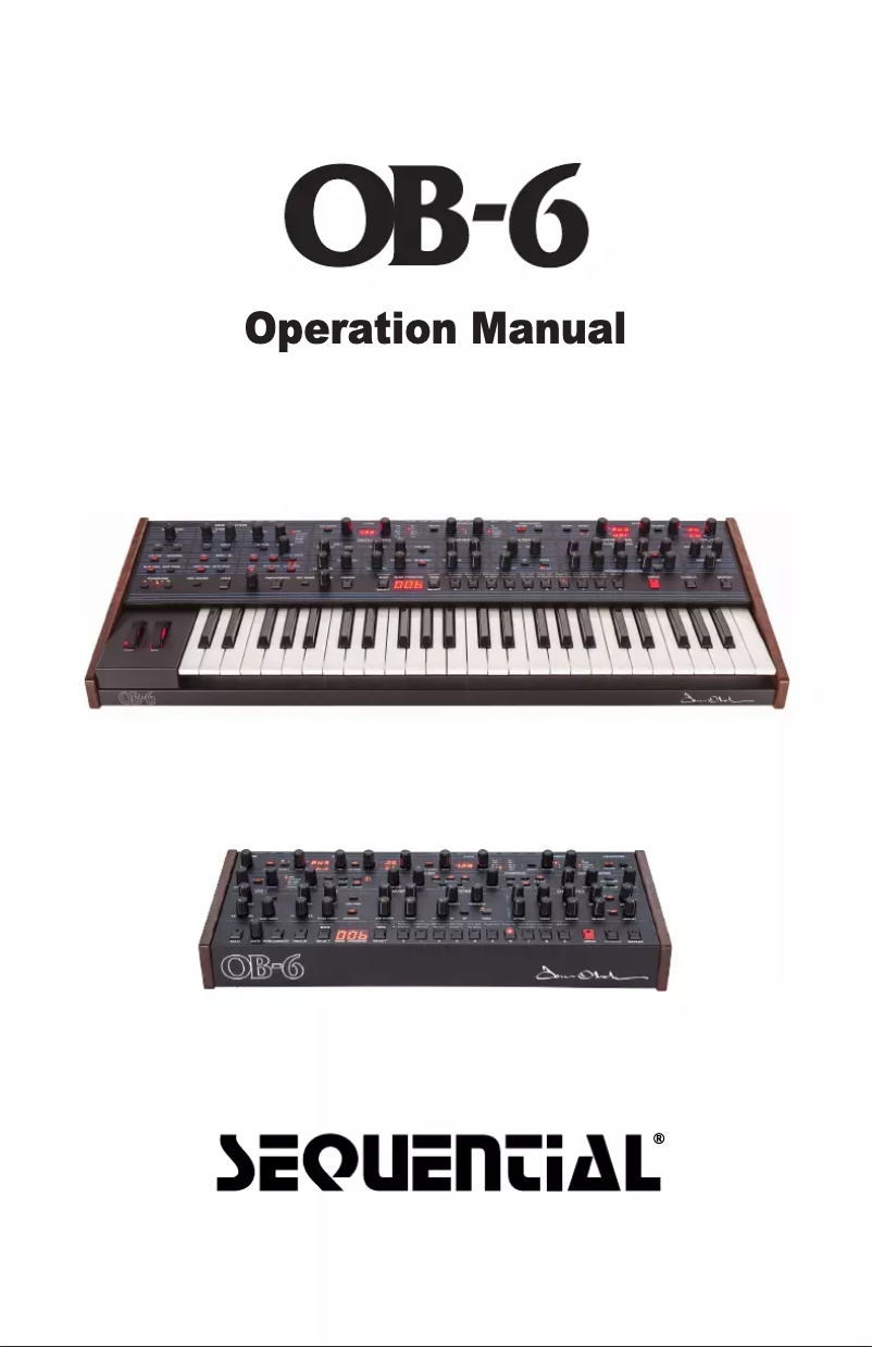 Page 1 de la notice Manuel utilisateur Dave Smith OB-6