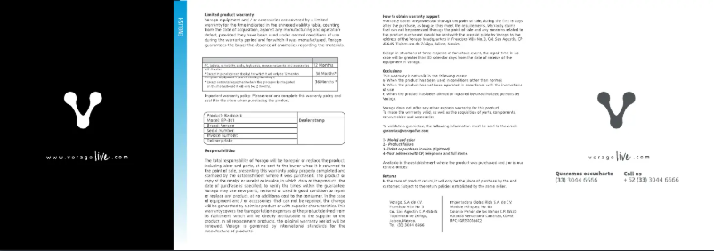 Page 1 de la notice Manuel utilisateur Vorago BP-301