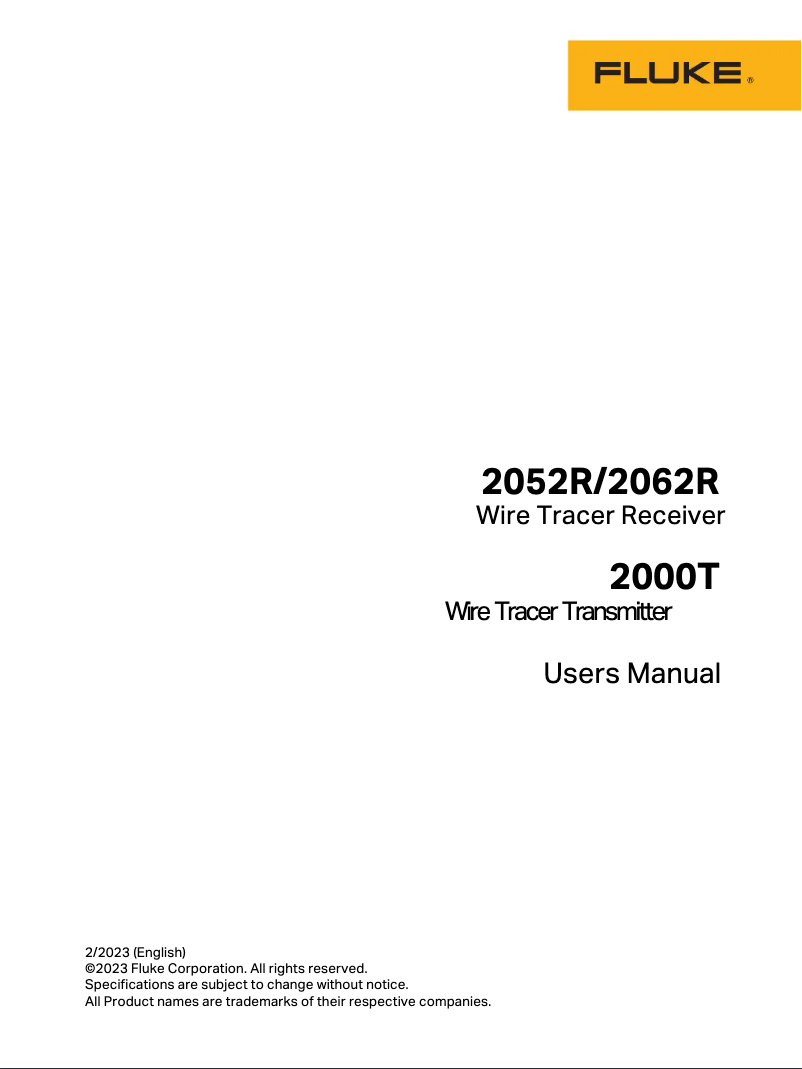 Image de la première page du manuel de l'appareil 2052R