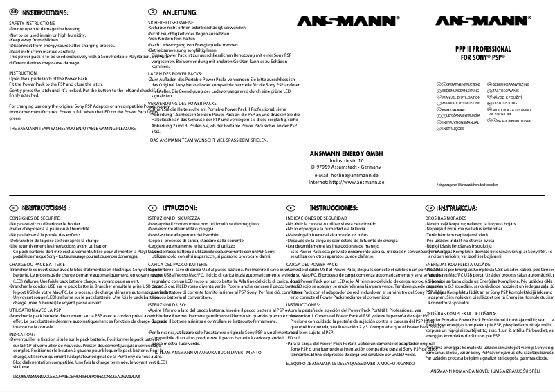 Imagen de la primera página del manual del dispositivo Portable Power Pack II Pro