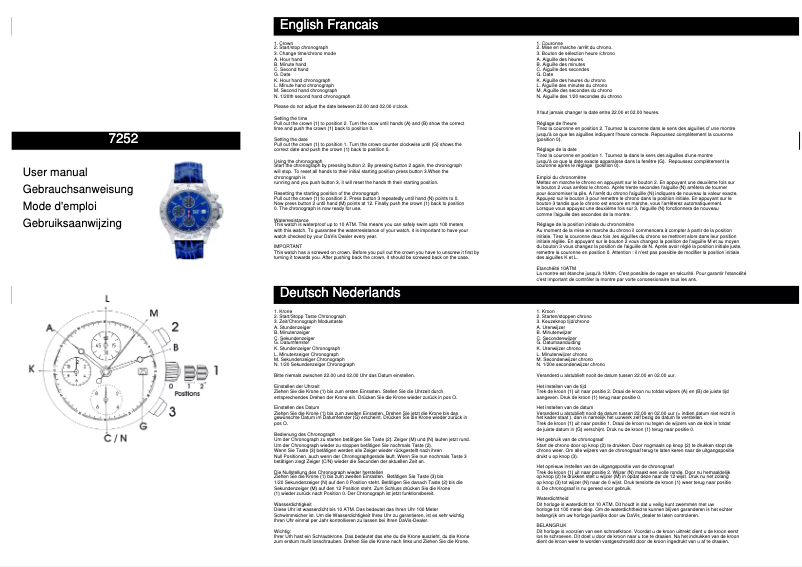 Page n°1 - Manuel utilisateur Davis 7252
