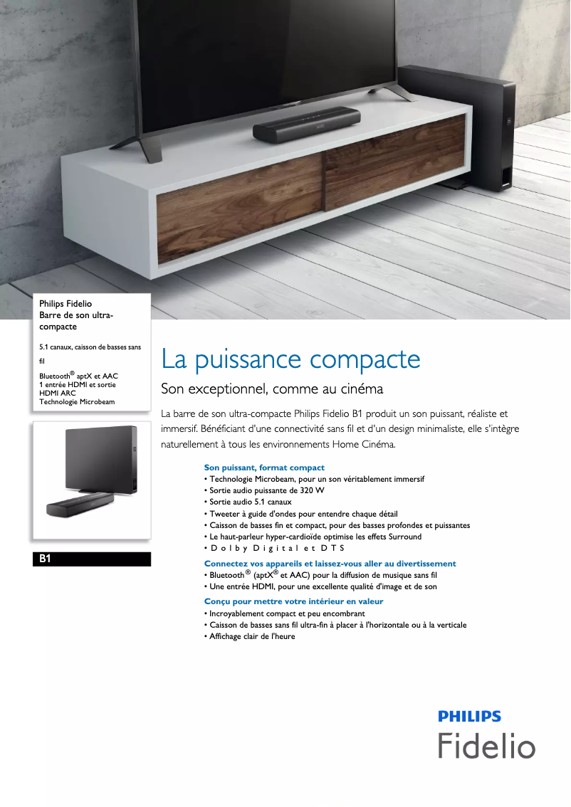 Page n°1 - Fiche technique Philips Fidelio B1