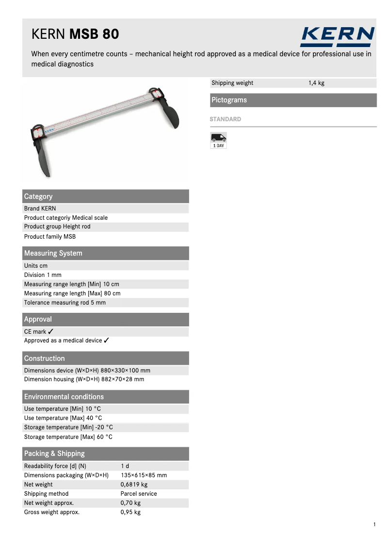 Image de la première page du manuel de l'appareil MSB 80