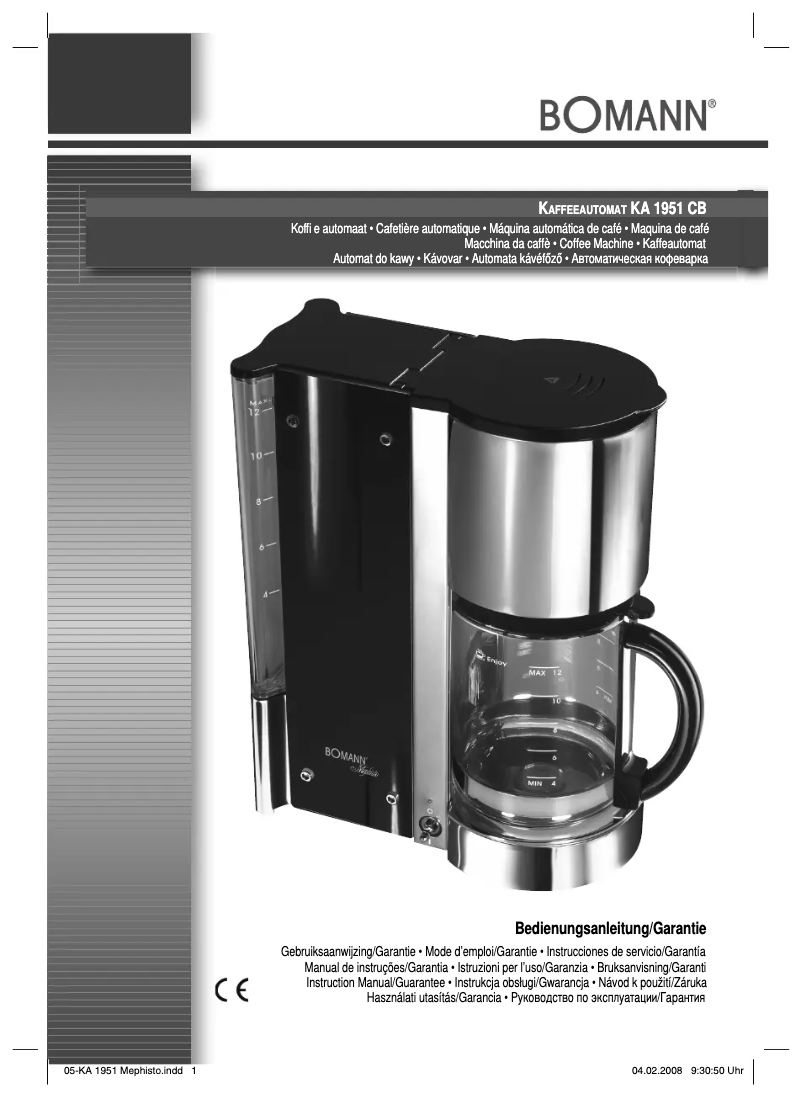 Page 1 de la notice Manuel utilisateur Bomann CB 1951