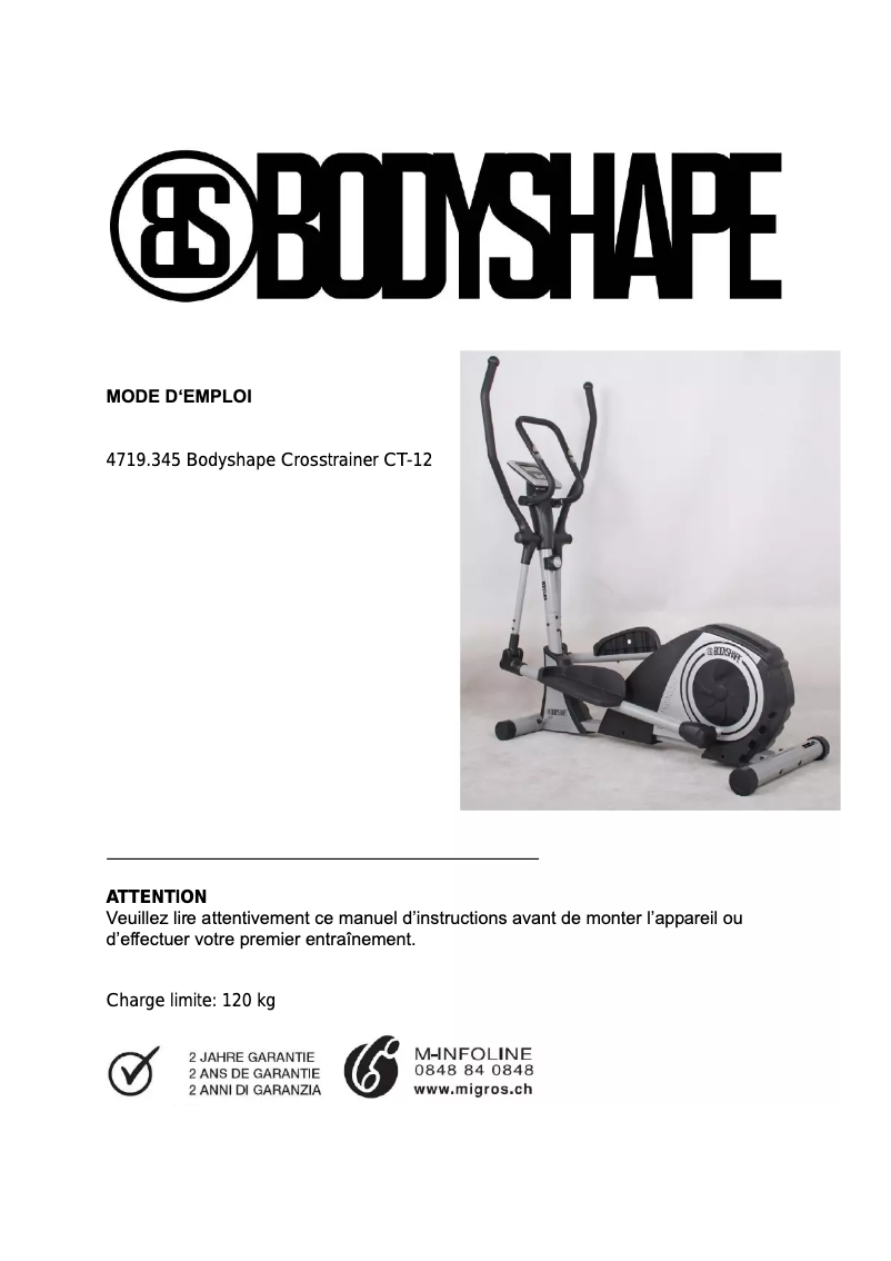 Page n°1 - Manuel utilisateur Bodyshape CT-12