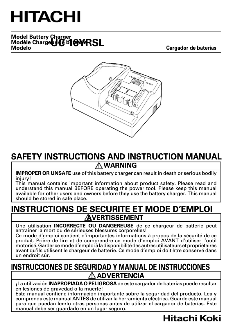 Page n°1 - Manuel utilisateur Hitachi UC 18YRSL