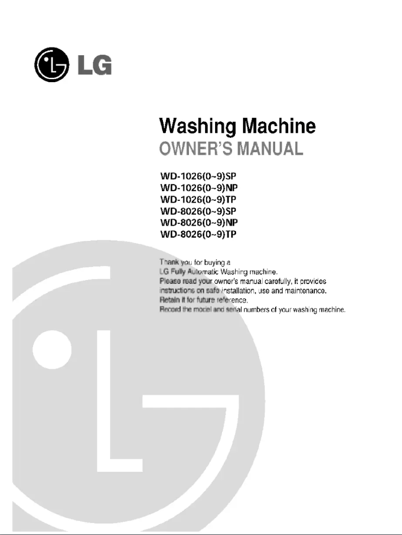 Page n°1 - Manuel utilisateur LG WD-80260TP
