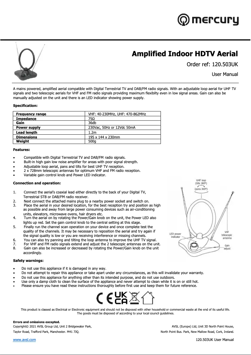 Página 1 del manual Manual de usuario Mercury ST36B