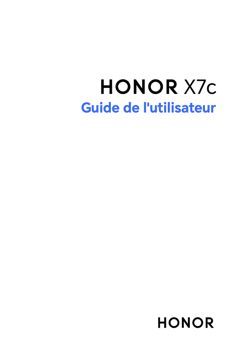 Page 1 de la notice Manuel utilisateur Honor X7c
