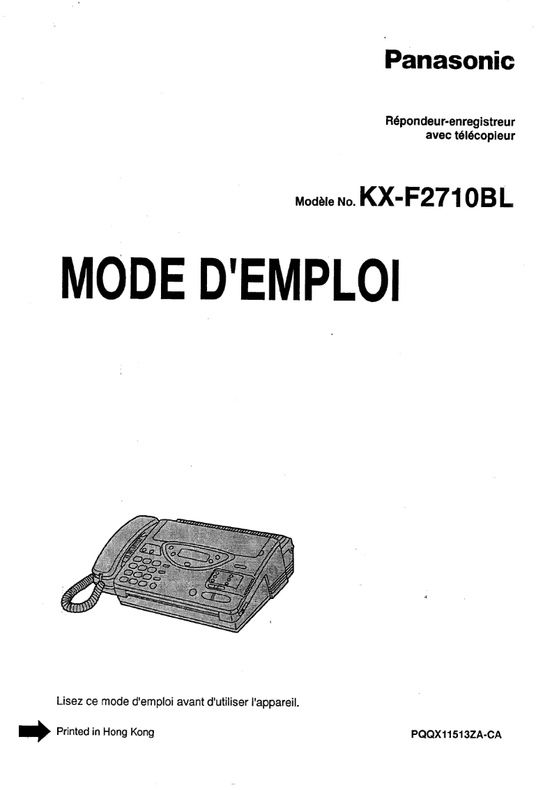 Imagen de la primera página del manual del dispositivo KX-F2710BL