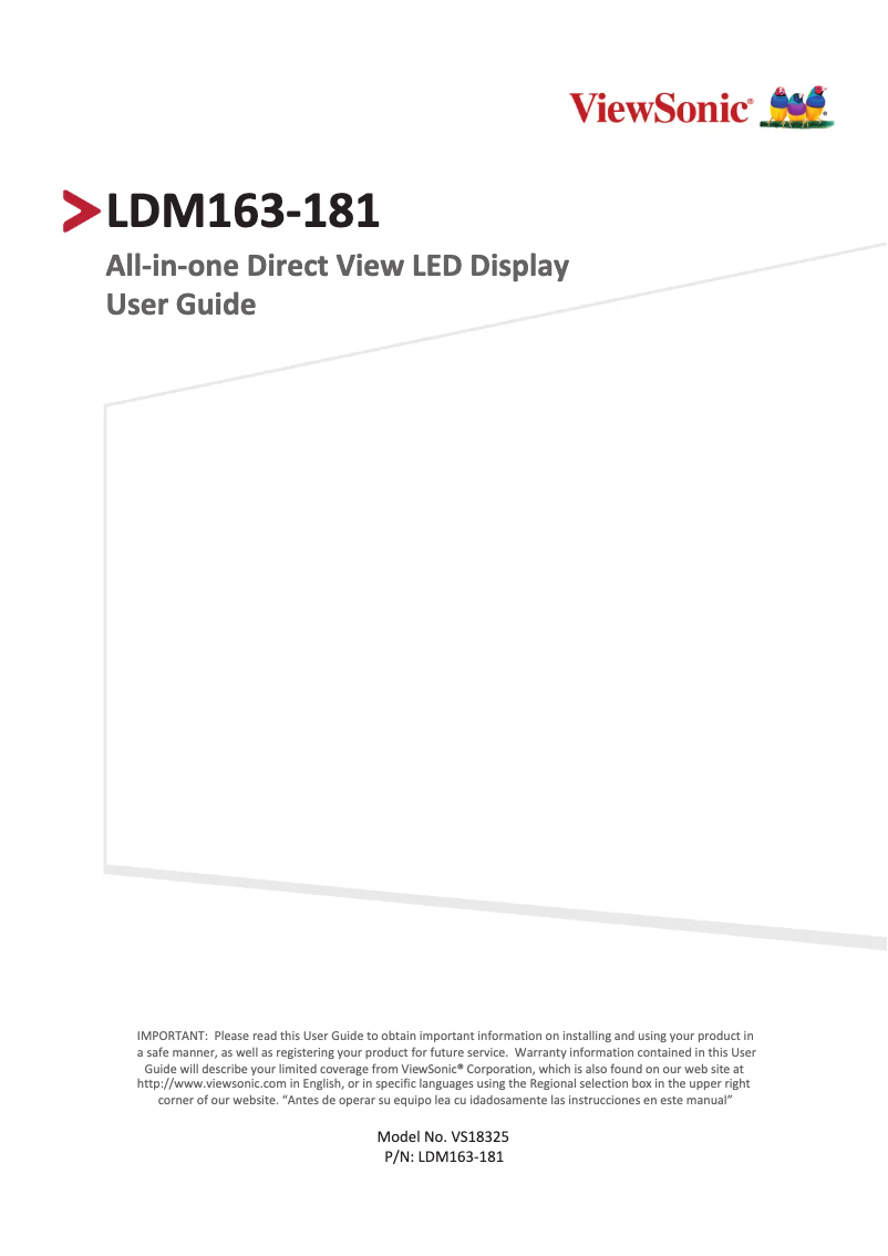 Image de la première page du manuel de l'appareil LDM163-181