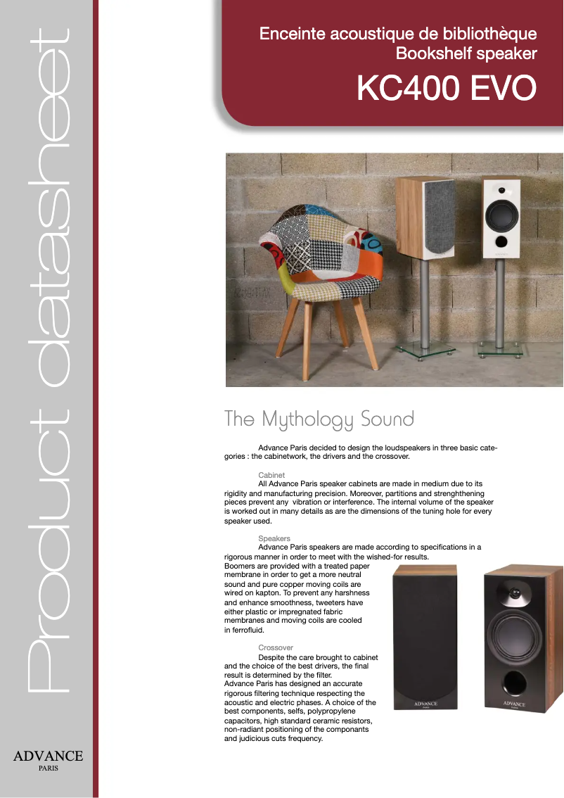 Page 1 de la notice Fiche technique Advance KC-400 EVO