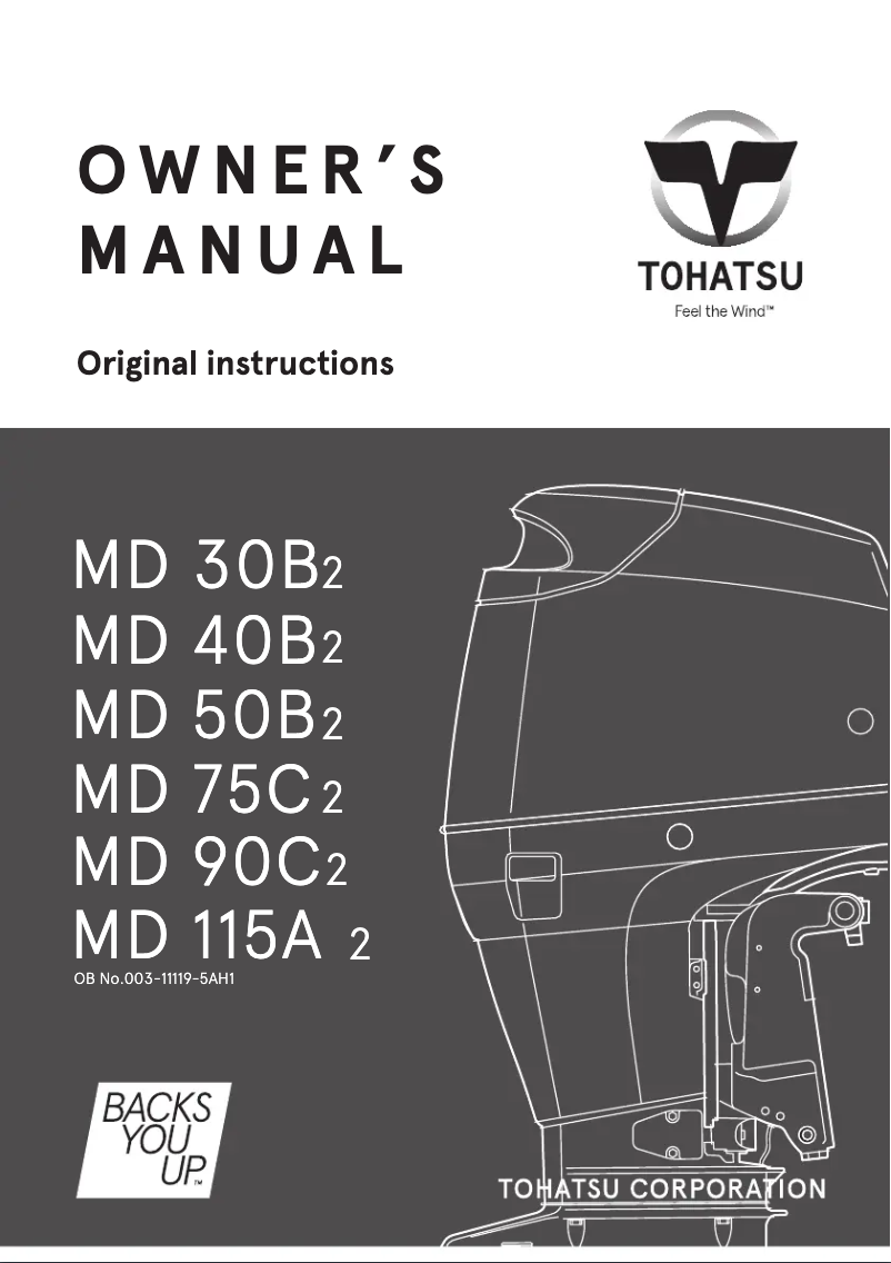 Page 1 de la notice Manuel utilisateur Tohatsu MD90C2