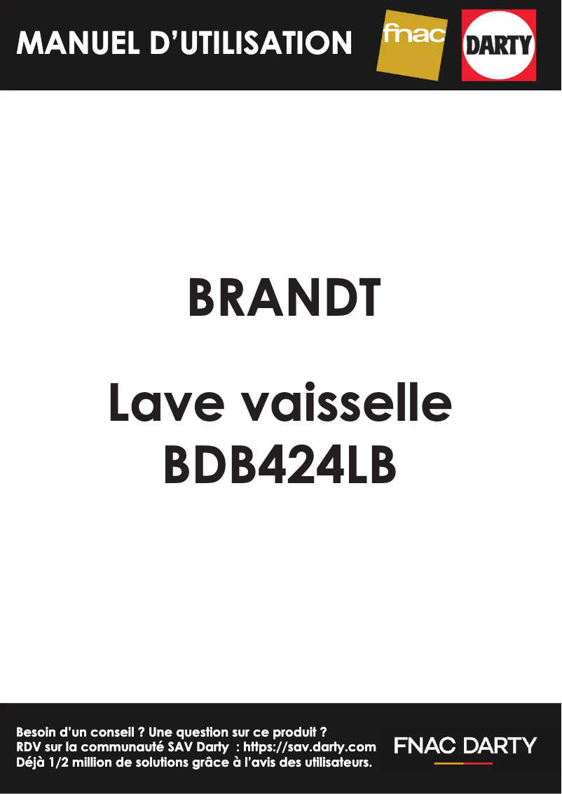 Image de la première page du manuel de l'appareil BDB424LB