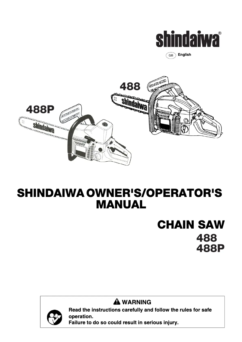 Página 1 del manual Manual de usuario Shindaiwa 488P