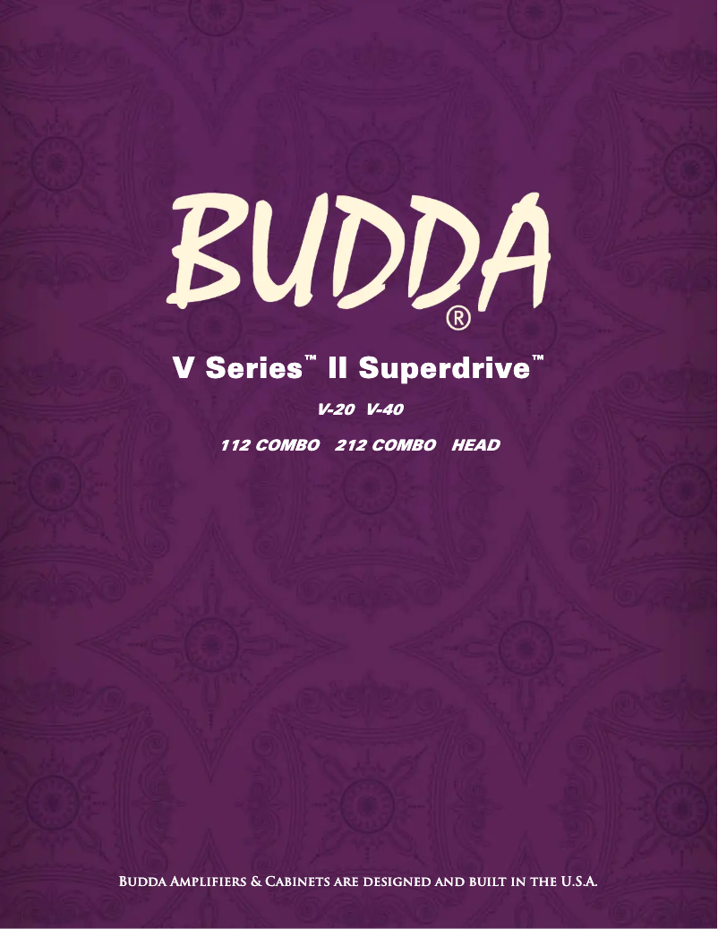 Page 1 de la notice Manuel utilisateur Budda Superdrive V-20