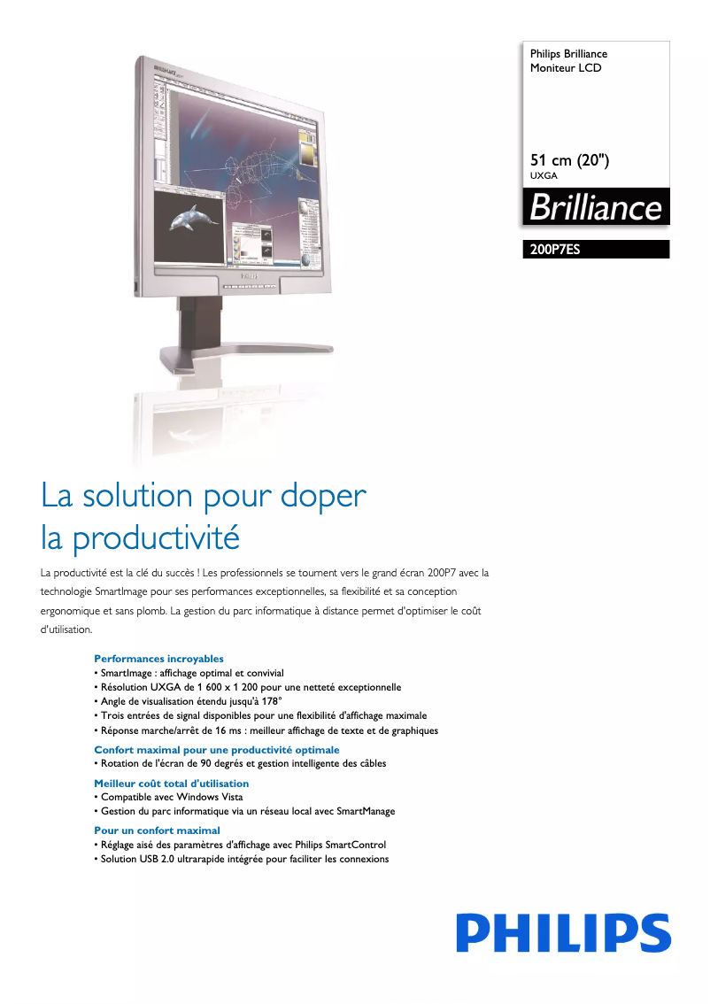 Página 1 del manual Ficha técnica Philips Brilliance 200P7ES