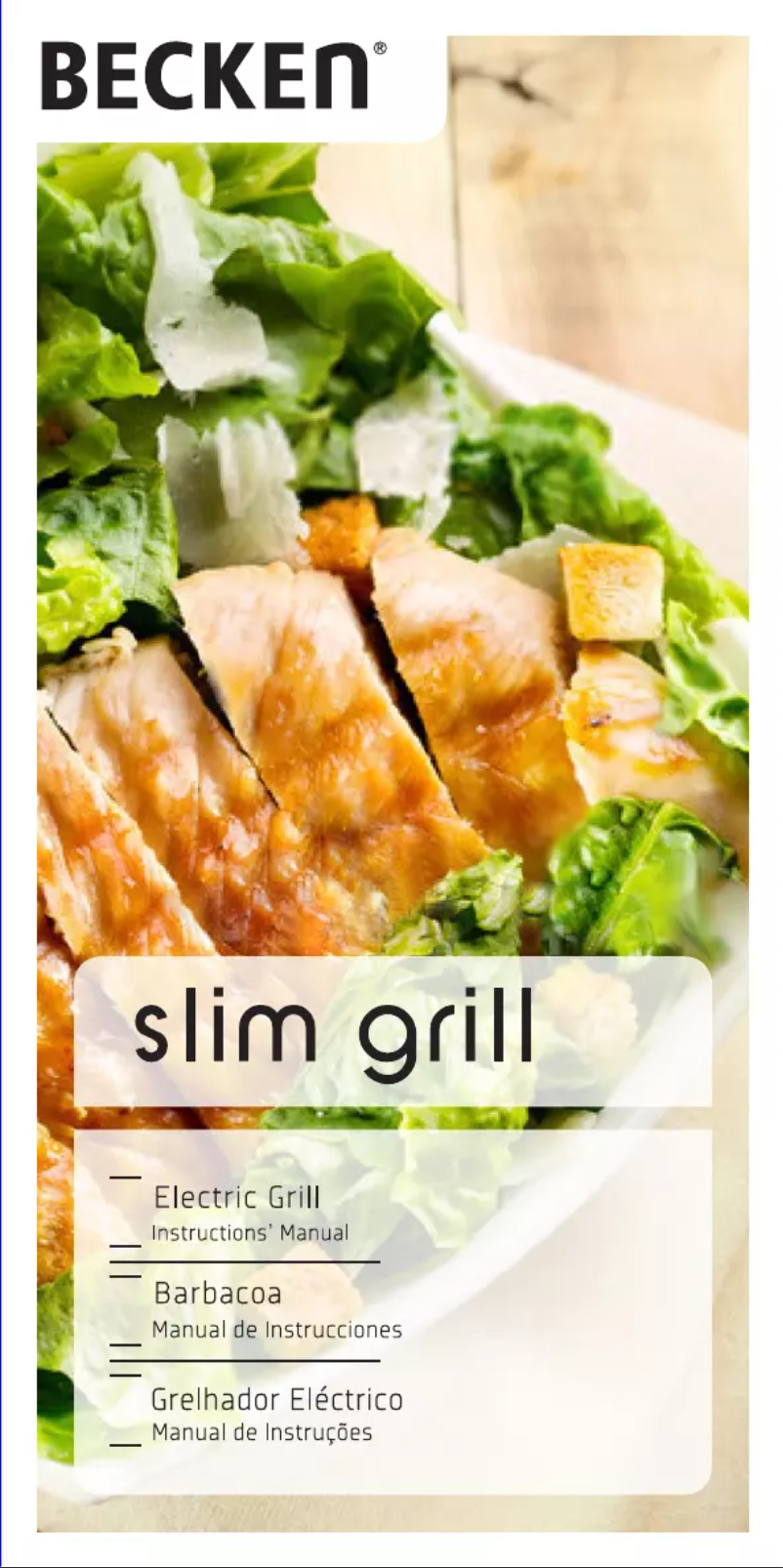 Page 1 de la notice Manuel utilisateur Becken Slim Grill