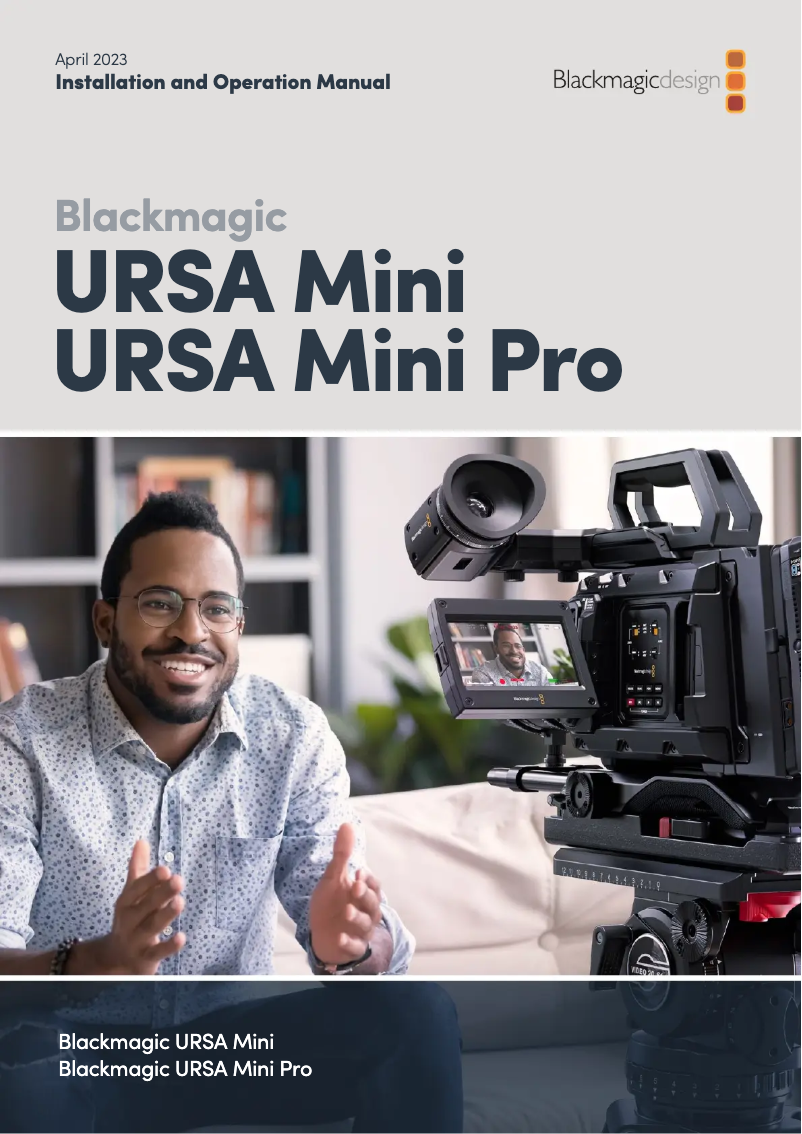 Page 1 de la notice Manuel utilisateur Blackmagic Design URSA Mini Pro 12K