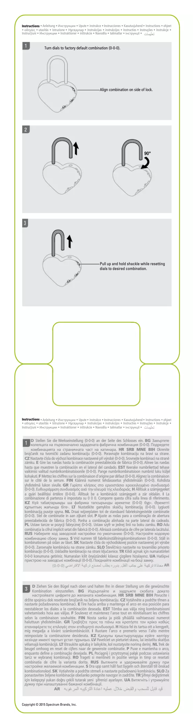 Page n°1 - Manuel utilisateur Stanley Heart Shaped Padlock