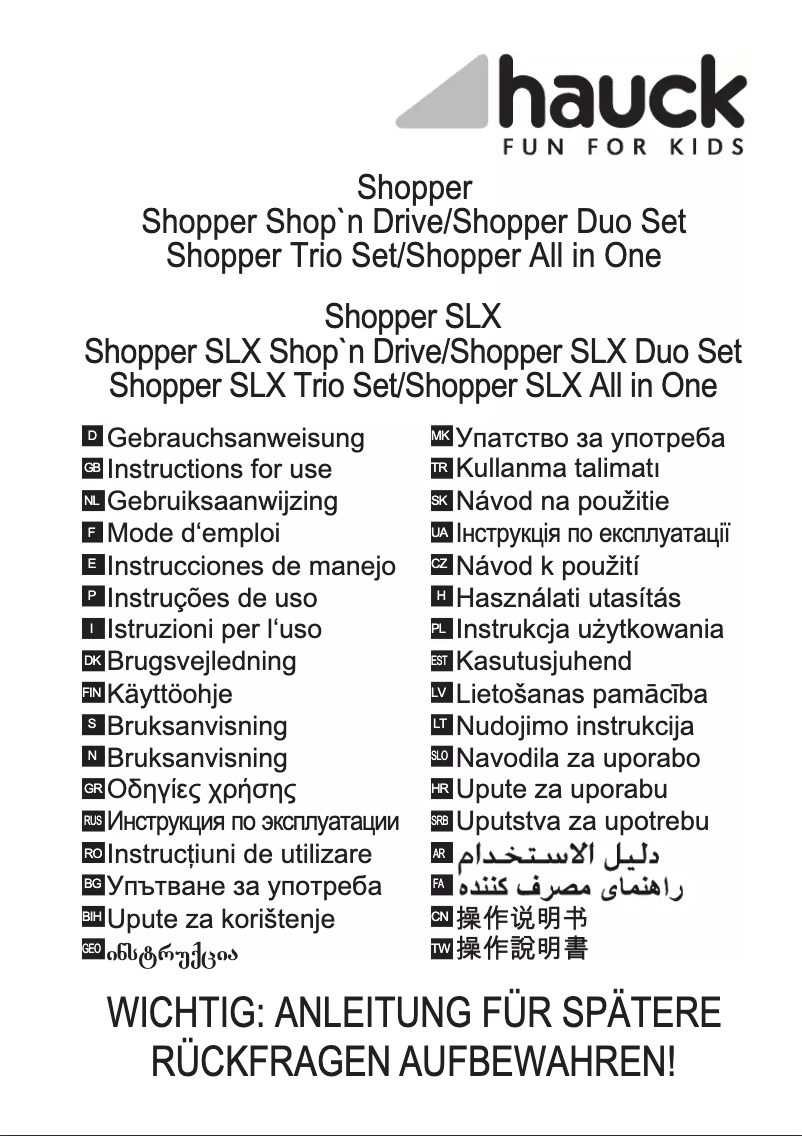 Page n°1 - Manuel utilisateur Hauck Shopper Duo Set