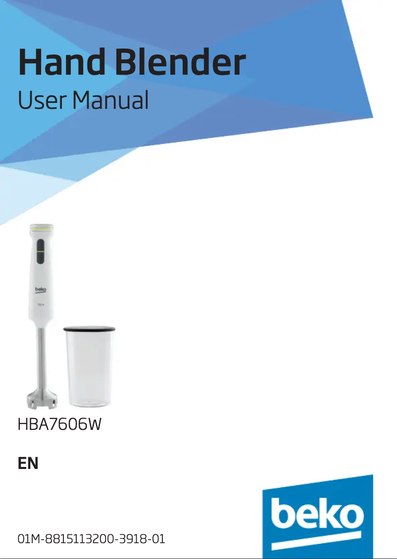 Page n°1 - Manuel utilisateur Beko HBA7606