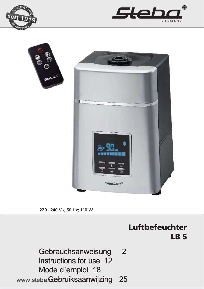 Page 1 de la notice Manuel utilisateur Steba LB 5