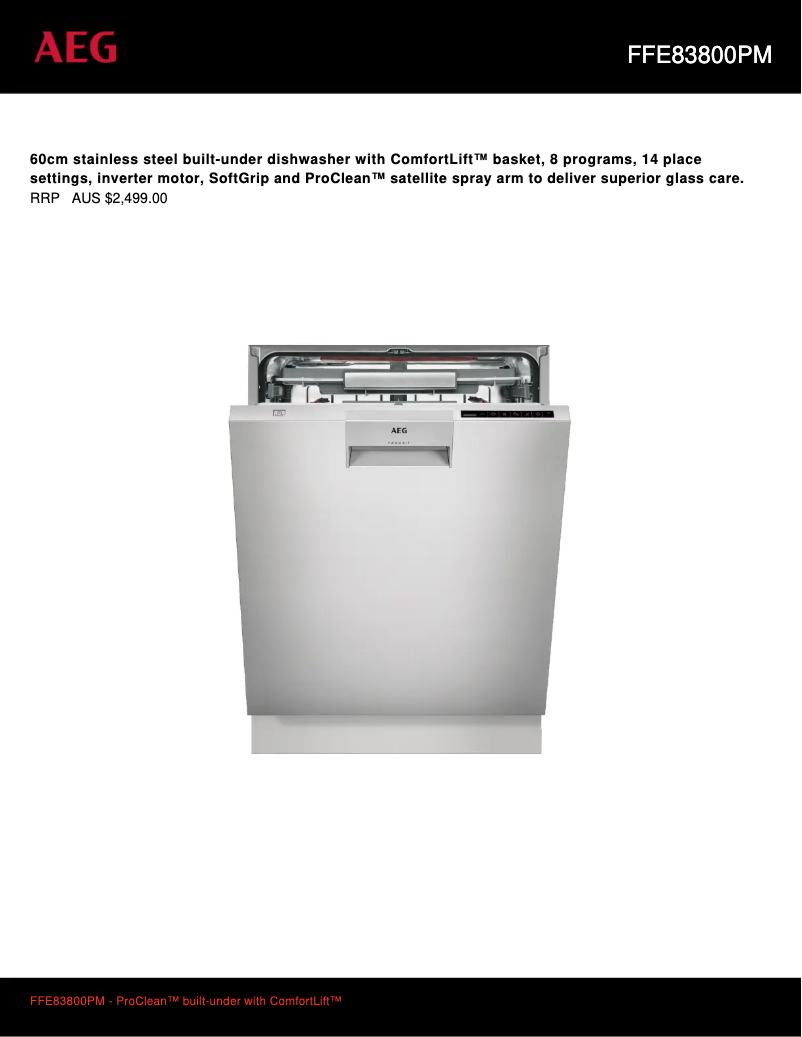 Página 1 del manual Ficha técnica AEG FFE83800PM