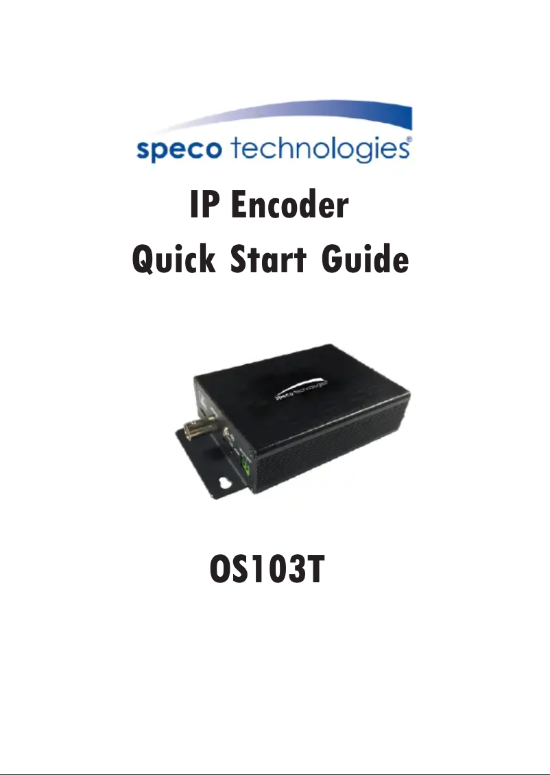 Página 1 del manual Guía de inicio rápido Speco Technologies OS103T