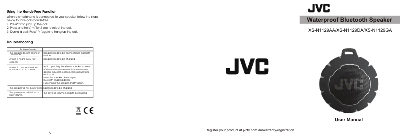 Image de la première page du manuel de l'appareil XS-N1129AA