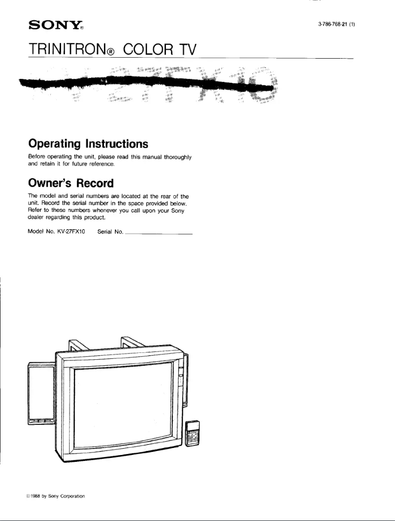 Image de la première page du manuel de l'appareil KV-27FX10