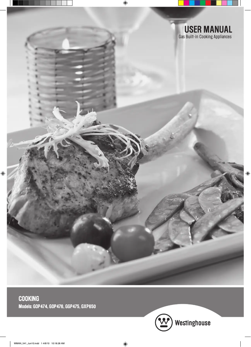 Page 1 de la notice Manuel utilisateur Westinghouse GOP476S