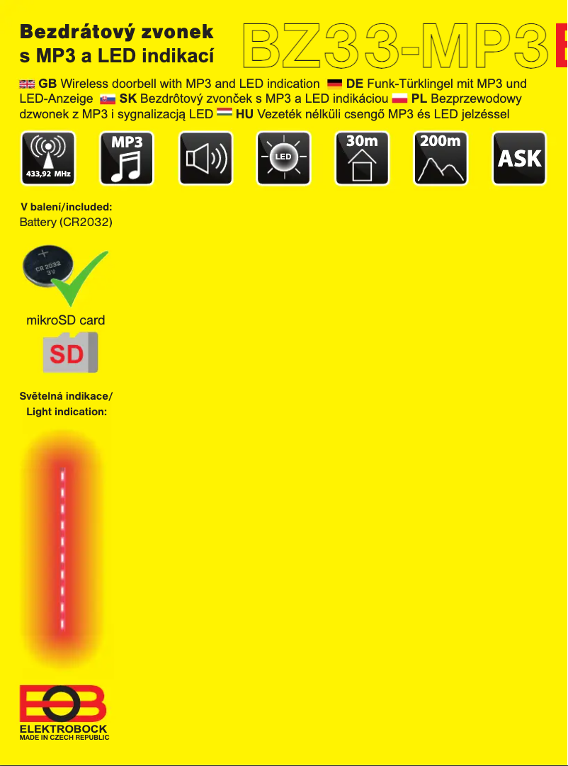 Image de la première page du manuel de l'appareil BZ33-MP3