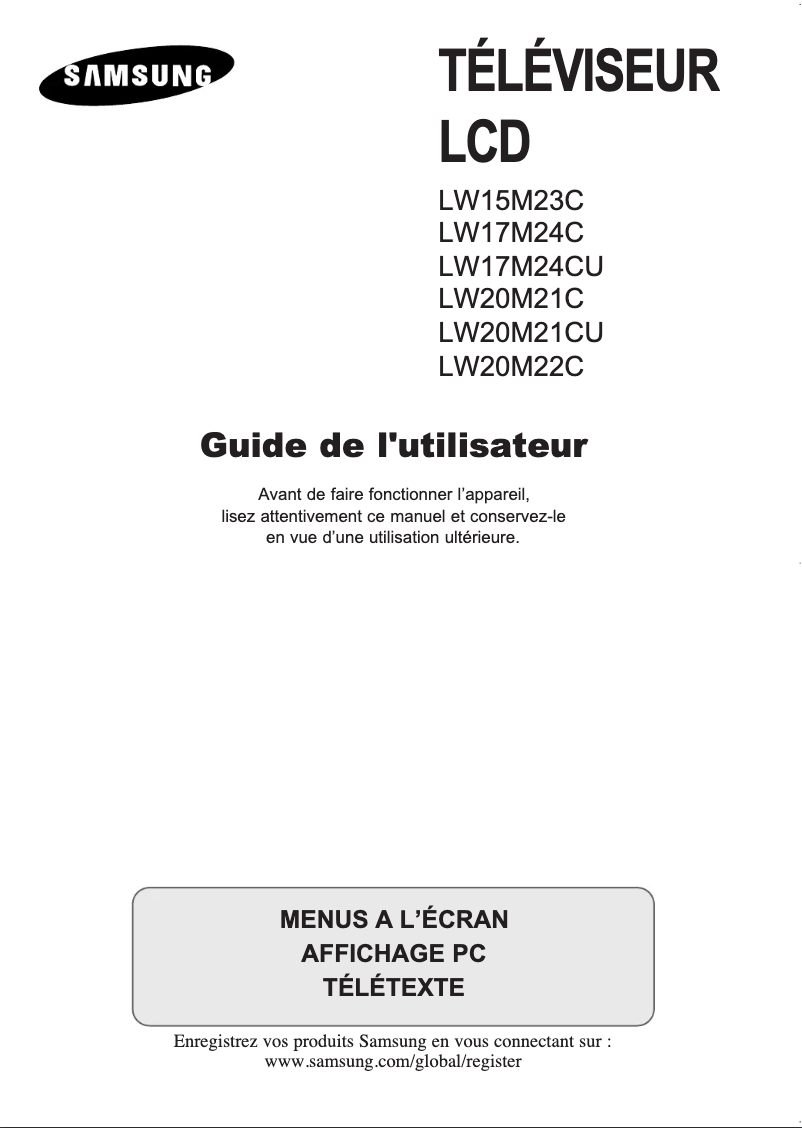 Page n°1 - Manuel utilisateur Samsung LW15M23CP