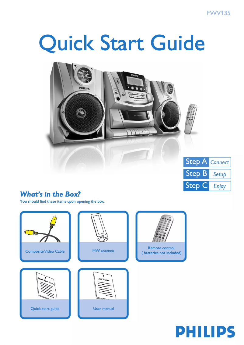 Page n°1 - Guide de démarrage rapide Philips FWV135