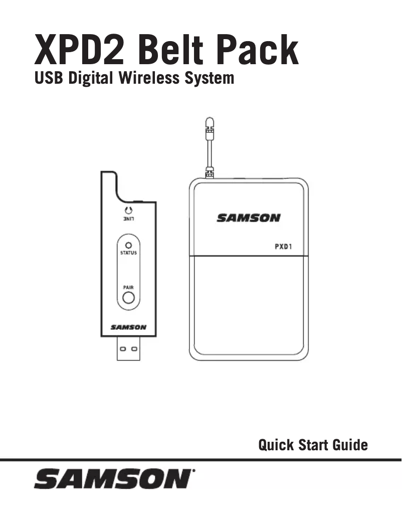 Page 1 de la notice Manuel utilisateur Samson XPD2 Belt Pack