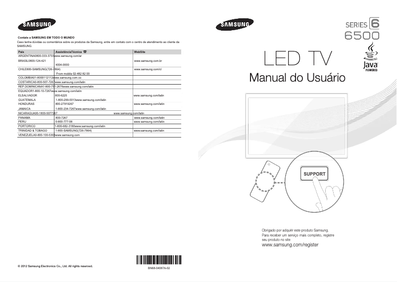 Image de la première page du manuel de l'appareil UN40ES6500G