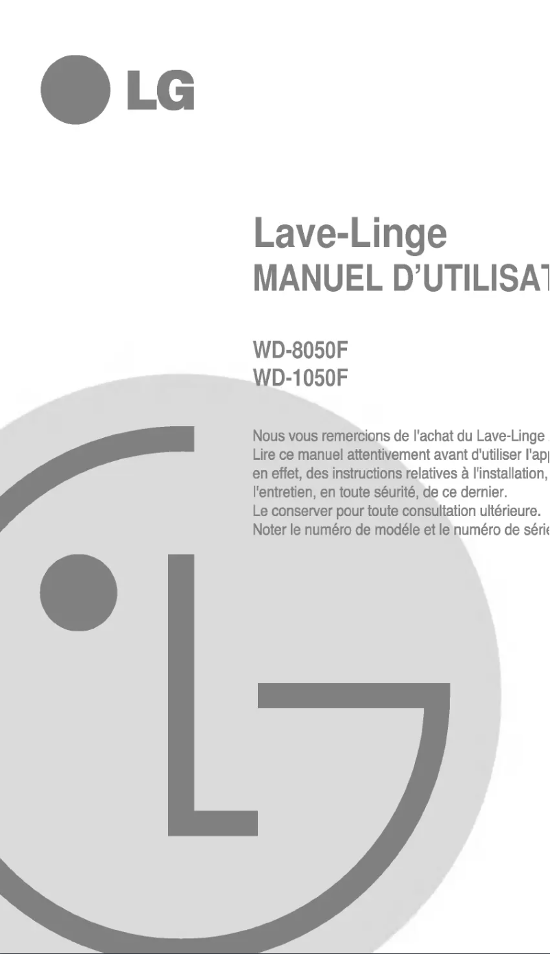 Image de la première page du manuel de l'appareil WD-8050F