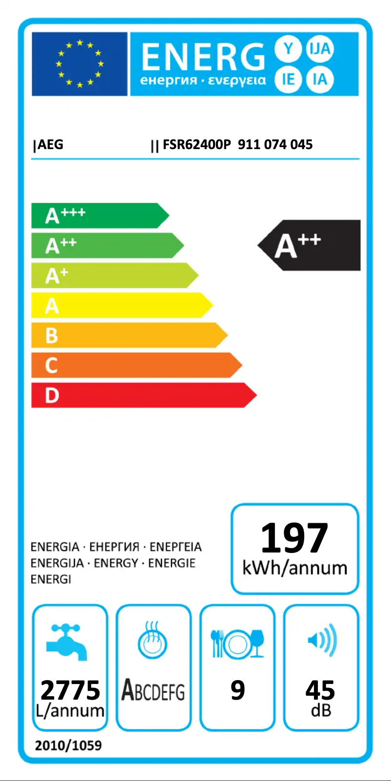 Page n°1 - Manuel utilisateur AEG FSR62400P