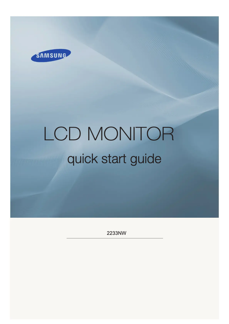 Page n°1 - Guide de démarrage rapide Samsung SyncMaster 2233NW