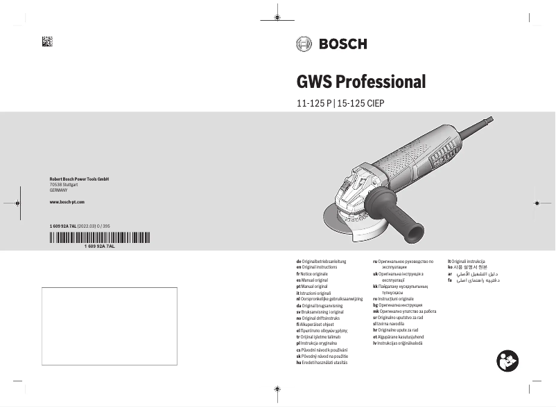 Page n°1 - Manuel utilisateur Bosch GWS 15-125 CIEP Professional