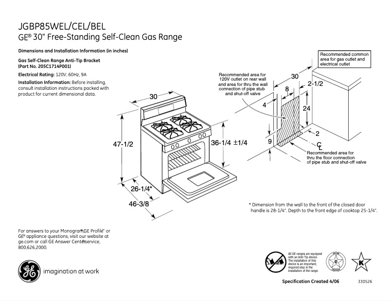 Image de la première page du manuel de l'appareil JGBP85BELBB