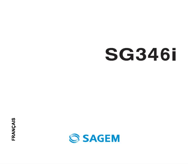 Page n°1 - Manuel utilisateur Sagem SG346i