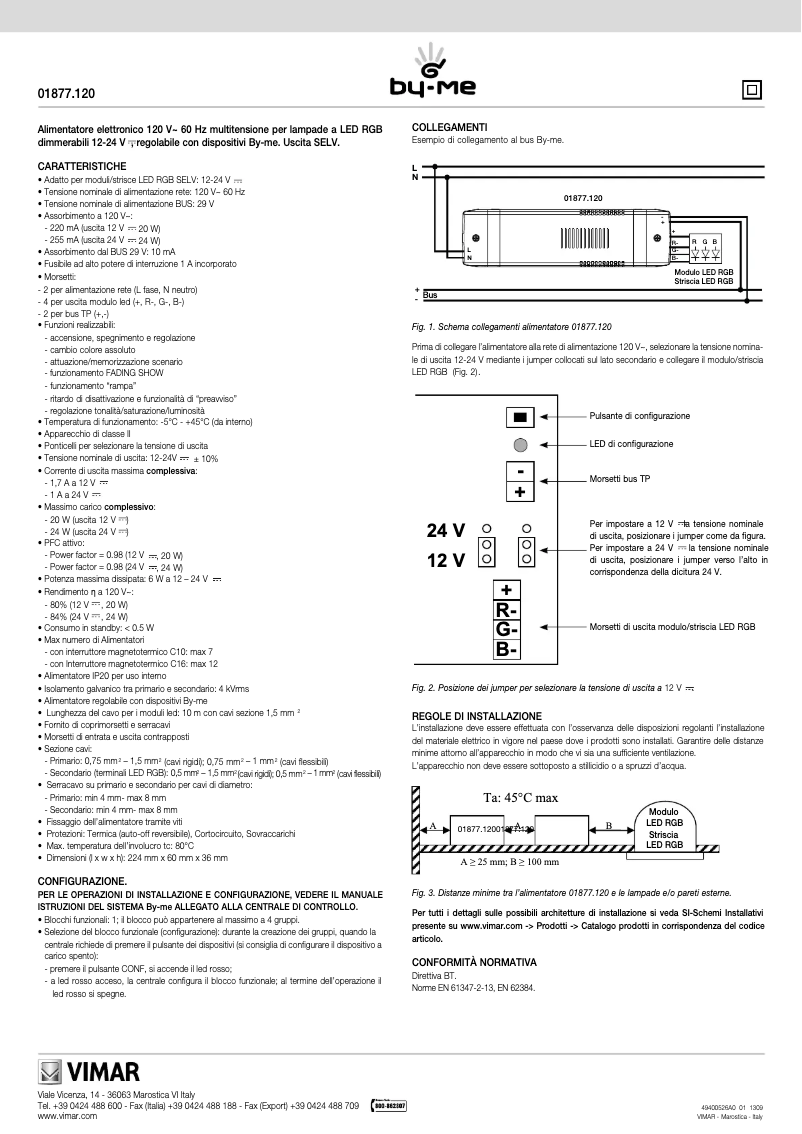 Page n°1 - Manuel utilisateur Vimar 01877.120