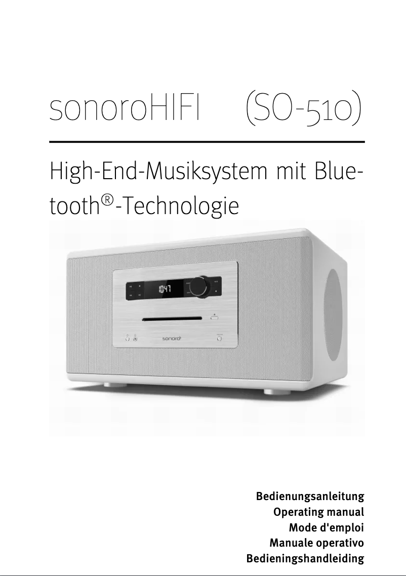 Image de la première page du manuel de l'appareil HIFI SO-510